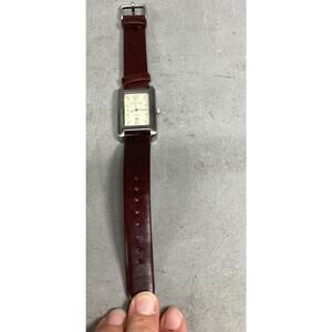 VINTAGE GEORGE ARTHUR Stainless Steel WOMENS WATCH W/ Leather Band